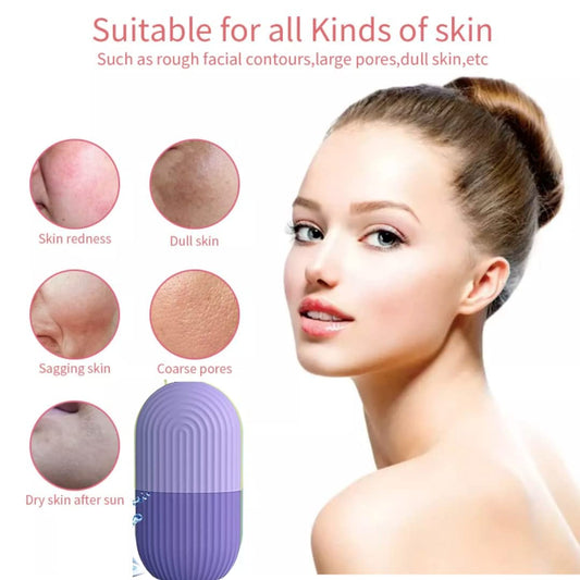 Facial ice roller reducing puffiness