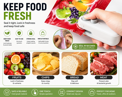 Compact food sealing machine for kitchen use