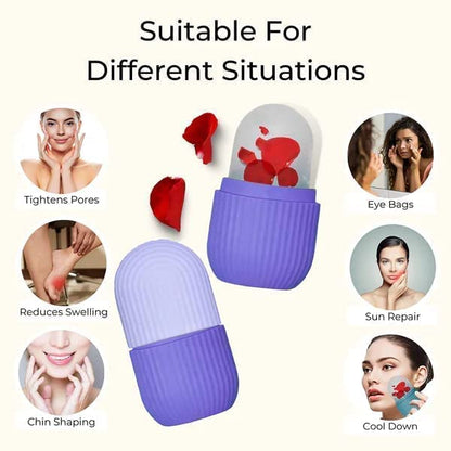 Reusable silicone face cooling roller