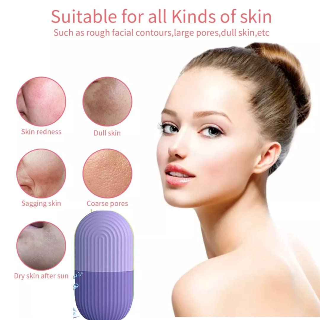 Facial ice roller reducing puffiness