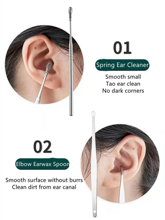 Soft spiral earwax remover tool