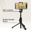 Foldable tripod selfie stick with bluetooth remote