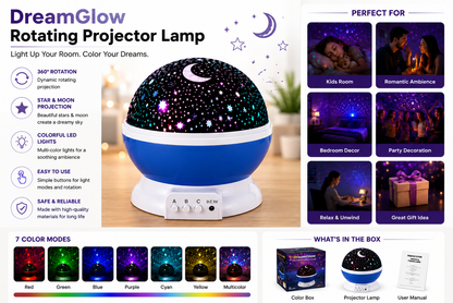 LED galaxy lamp with star projection